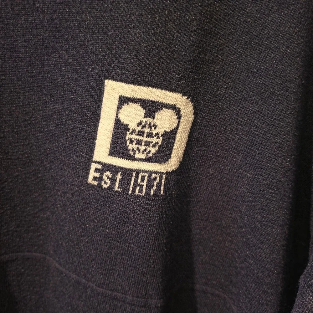 Disney Parks Spirit Jersey Navy Blue Knit Walt Disney World Sweater Unisex XL